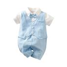 Macacão De Algodão Estilo Cavalheiro Para Bebês Meninos E Meninas De 0 a 18 Meses, Macacão De Verão Macacão De Algodão Estilo Cavalheiro Para Bebês Meninos E Meninas De 0 a 18 Meses, Macacão De Verão