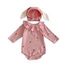 Macacão De Algodão Para Bebê De Outono Com Manga Longa E Estampa De Cereja E Coelho, Roupas Para Macacão De Algodão Para Bebê De Outono Com Manga Longa E Estampa De Cereja E Coelho, Roupas Para