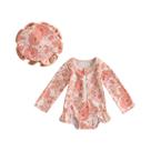 Macacão de Banho Infantil para Menina - Flamingo e Flores - Manga Longa com Zíper e Bandana Macacão de Banho Infantil para Menina - Flamingo e Flores - Manga Longa com Zíper e Bandana