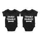 Macacão de bebê AOUYOA Double Trouble Twins 6m unissex preto
