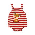 Macacão De Bebê Bordado Festivo De Natal Com Alças, Body Infantil Para Feriados, Roupa De Bebê