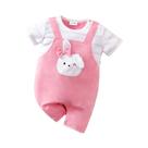 Macacão De Bebê Com Estampa De Coelho Em Estilo Cartoon, Macacão De Verão Macio Para Meninos E