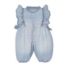 Macacão De Bebê Jeans Perola Macacão De Bebê Jeans Perola