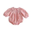 Macacão De Bebê Menina Manga Longa Com Laço Princesa Para Primavera Outono - Roupa De Escalada E