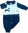 Macacão De Bebê Menina Plush Azul