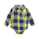 Macacão De Bebê Menino Recém-Nascido Com Camisa De Manga Longa E Gola Xadrez, Estilo Cavalheiro,