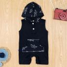 Macacão de bebê regata barco preto Macacão de bebê regata barco preto