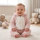 Macacão De Bebê Ursa peludo Com Capuz E Orelhinha Macio Macacão De Bebê Ursa peludo Com Capuz E Orelhinha Macio