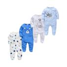 Macacão De Bolinhas Para Bebês Meninas De 0 a 12 Meses, Conjunto De 3 Ou 4 Peças Em Algodão, Gola