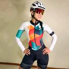 Macacão De Ciclismo Feminino De Verão Com Manga Longa E Estampa De Macaco Xama 20D pro