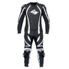 Macacão de Couro Motociclista VORTEX Racing Rabbit