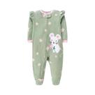 Macacão De Fleece Para Bebê Menina Primavera/Outono Com Zíper, Pijama Com Estampa De Animal, 0-12