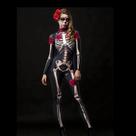 Macacão de Halloween para Meninas - Fantasia de Noiva Fantasma com Manga Longa e Padrão Rosa Macacão de Halloween para Meninas - Fantasia de Noiva Fantasma com Manga Longa e Padrão Rosa