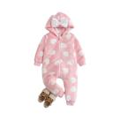 Macacão De Inverno Para Meninas Com Capuz E Zíper, Roupas Confortáveis De Tecido Macio Para Bebês Macacão De Inverno Para Meninas Com Capuz E Zíper, Roupas Confortáveis De Tecido Macio Para Bebês