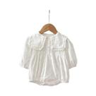 Macacão De Linho Para Bebês Meninas Primavera/Outono Com Gola De Renda, Roupa De Princesa Para