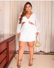 Macacão de Manga de Tule /Moda Feminina Tendência Plus Size