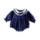 Macacão De Manga Longa Para Bebê Menina Recém-Nascida, Azul Marinho, Para Outono, Roupa Para