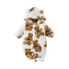 Macacão De Pelúcia De Urso Fofo Para Bebês De 0 a 18 Meses, Meninos E Meninas, Outono Inverno, Manga