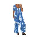 Macacão De Verão plus Size Feminino 0XL-5XL Em Cor Sólida Com Bolsos E Manga Curta
