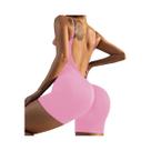 Macacão De Yoga Feminino Em Cor Sólida Com Costas Cruzadas, Roupas De Treino Para Mulheres Ativas