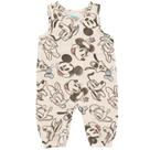 Macacão Disney Mickey Mouse Goofy Donald Duck recém-nascido para meninos, gaze de algodão Henley, cinza, 6-9 meses