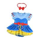 Macacão Dressy Daisy Princess para bebês para meninas azul 18-24M Macacão Dressy Daisy Princess para bebês para meninas azul 18-24M