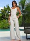Macacão Elegante Sofisticado com Cinto Empório PitBull 91661 COR:OFF WHITETAMANHO:G