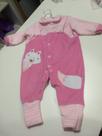 Macacão em Plush manga longa bordado Rosa escuro em detalhes branco, Feminino Tamanho G Macacão em Plush manga longa bordado Rosa escuro em detalhes branco, Feminino Tamanho G