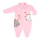 Macacão Estampado Suedine Roupa Para Bebe Inverno Quentinho