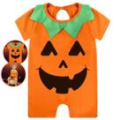 Macacao Fantasia Infantil Hallowen Abobora Dia das Bruxas Elegante Macacao Fantasia Infantil Hallowen Abobora Dia das Bruxas Elegante