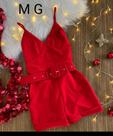 Macacão feminino crep alfaiataria vermelho