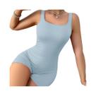Macacão Feminino Curto Sensual Sem Costas Frente Única Sem Mangas Justo Ao Corpo