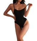 Macacão feminino de lingerie sexy SINROYEE Teddy Leotard Black