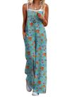 Macacão feminino Ekouaer, boho de verão, perna larga com bolsos Macacão feminino Ekouaer, boho de verão, perna larga com bolsos