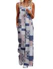 Macacão feminino Ekouaer, boho floral de verão, com bolsos, cinza, GG