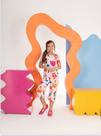 Macacão feminino estampado pantacourt