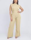 Macacão feminino pantalona soltinho regata cinto gola alta Macacão feminino pantalona soltinho regata cinto gola alta