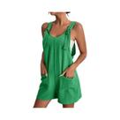 Macacão Feminino plus Size Sem Mangas Com Pernas Largas, Romper Sólido De Verão Com Bolsos TUSHANGGE Macacão Feminino plus Size Sem Mangas Com Pernas Largas, Romper Sólido De Verão Com Bolsos TUSHANGGE
