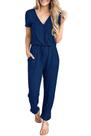 Macacão Feminino PRETTYGARDEN Azul Escuro Manga Curta XL