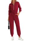 Macacão Feminino PRETTYGARDEN Bordô com Zíper Tamanho XXL