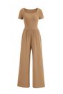 Macacão Feminino PRETTYGARDEN Camel Manga Curta Tamanho S