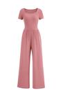 Macacão Feminino PRETTYGARDEN Decote Quadrado Pantalona Rosa Antigo XS