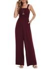 Macacão feminino Prettyleaf, pequeno, casual, solto, cor de vinho, L