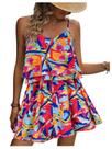 Macacão feminino RoseSeek, boho, perna larga, babado, verão Macacão feminino RoseSeek, boho, perna larga, babado, verão