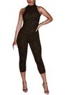 Macacão feminino ROUMIFIQ com estampa de leopardo, sem costas, sem mangas Macacão feminino ROUMIFIQ com estampa de leopardo, sem costas, sem mangas