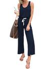 Macacão Feminino Sem Mangas Azul Escuro PRETTYGARDEN XXL