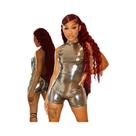 Macacão Feminino Sem Mangas E Costas Descobertas, Sexy, Brilhante E Elástico, Moda Verão Para Festas Macacão Feminino Sem Mangas E Costas Descobertas, Sexy, Brilhante E Elástico, Moda Verão Para Festas