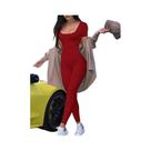 Macacão Feminino Slim De Uma Peça Cor Sólida Moda Primavera Verão 2025 Streetwear Macacão Feminino Slim De Uma Peça Cor Sólida Moda Primavera Verão 2025 Streetwear