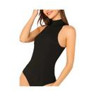 Macacão Feminino Slim Fit De Gola Alta Sem Mangas, Cor Sólida, Moda De Verão Para Mulheres Modernas Macacão Feminino Slim Fit De Gola Alta Sem Mangas, Cor Sólida, Moda De Verão Para Mulheres Modernas