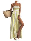 Macacão feminino SOLY HUX estampado boho com estampa boho, macacão amarelo